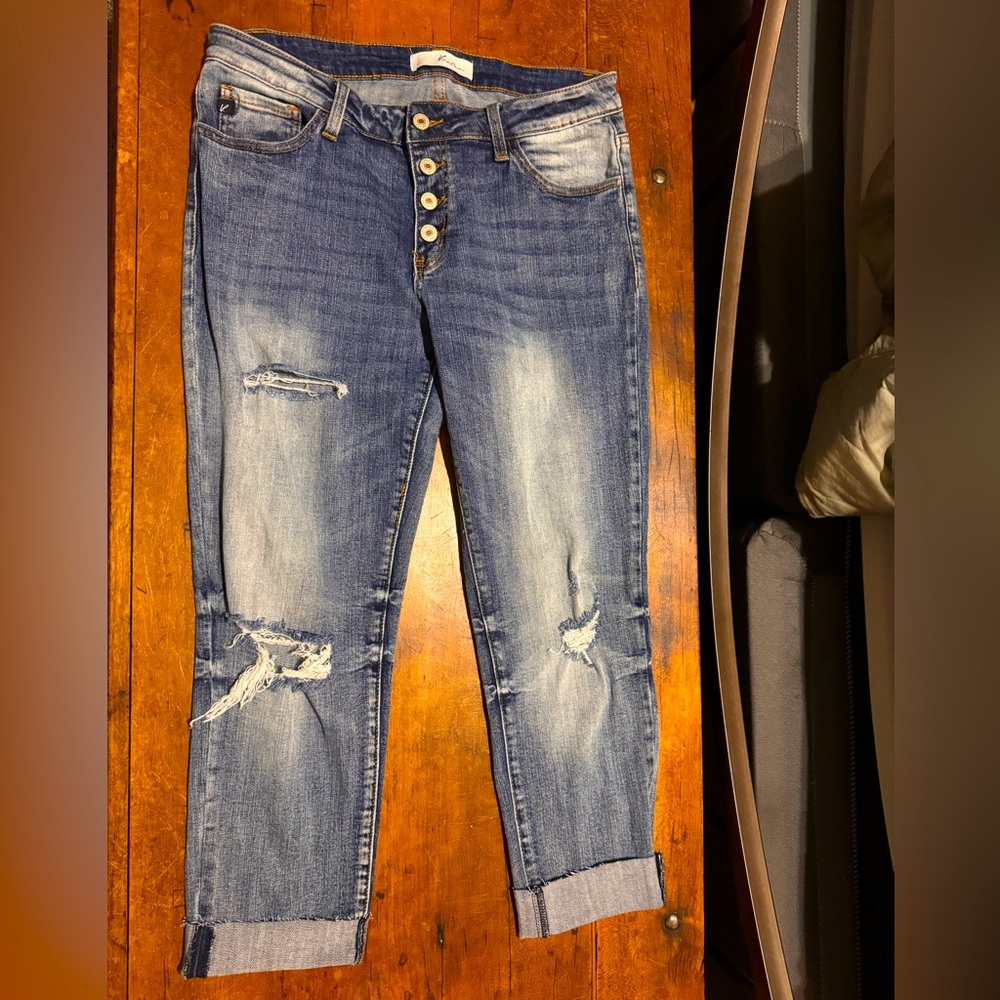 Kancan stretch button fly crop skinny jeans 9 28